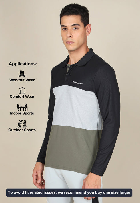 Men Solid Slim Fit Polo T-shirt with MATPIQ