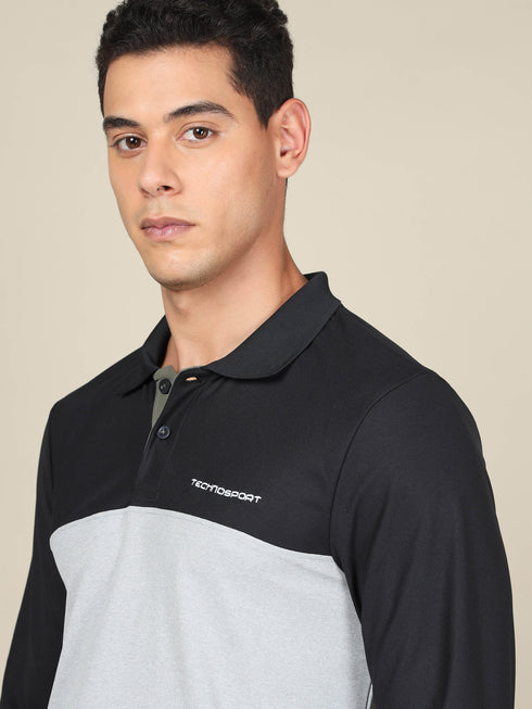 Men Solid Slim Fit Polo T-shirt with MATPIQ