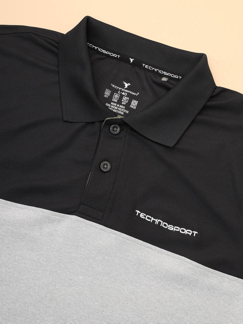 Men Solid Slim Fit Polo T-shirt with MATPIQ