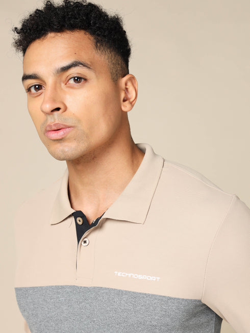 Men Solid Slim Fit Polo T-shirt with MATPIQ