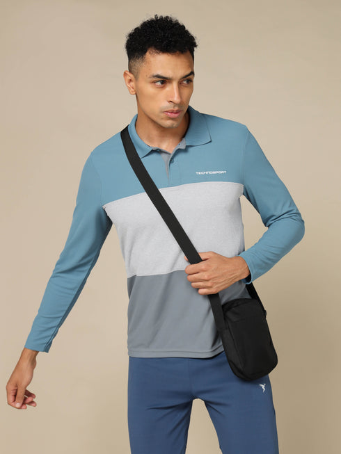 Men Solid Slim Fit Polo T-shirt with MATPIQ