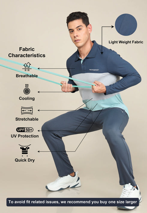 Men Solid Slim Fit Polo T-shirt with MATPIQ