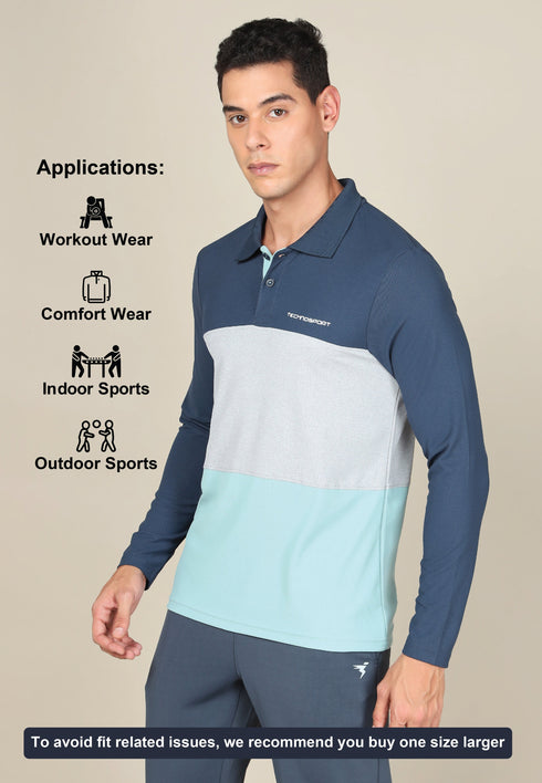 Men Solid Slim Fit Polo T-shirt with MATPIQ
