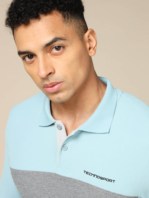 Men Solid Slim Fit Polo T-shirt with MATPIQ