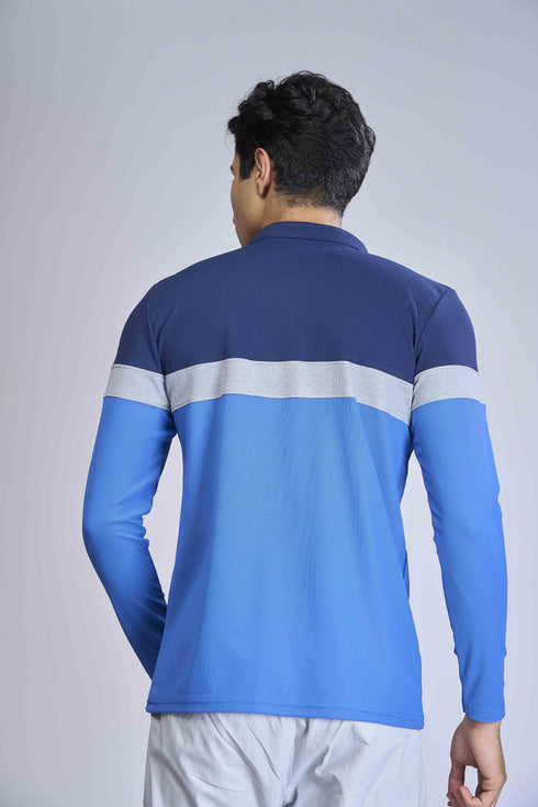Men Colorblock Slim Fit Polo T-shirt with MATPIQ
