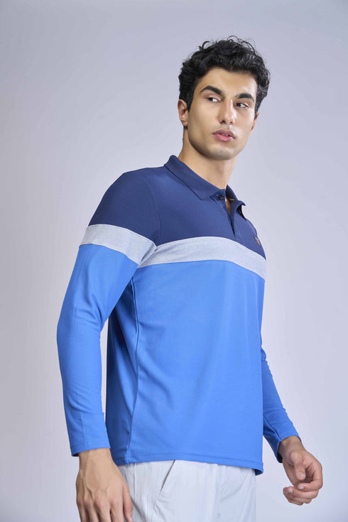 Men Colorblock Slim Fit Polo T-shirt with MATPIQ