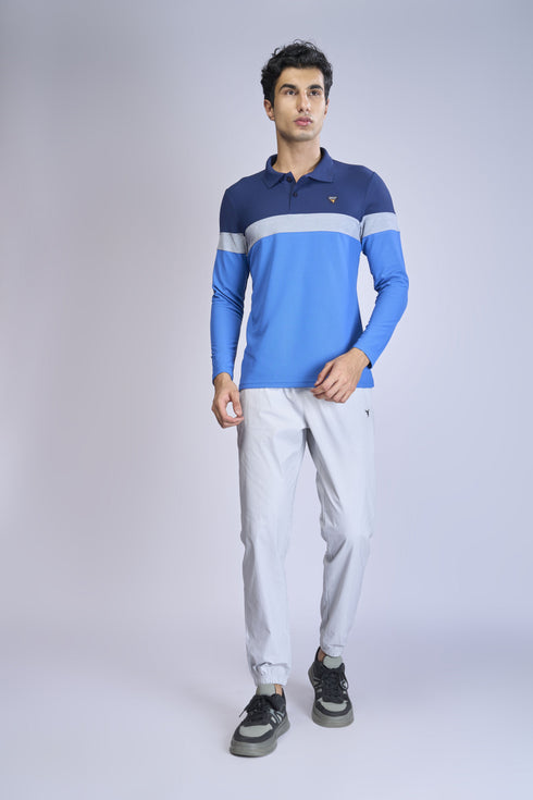 Men Colorblock Slim Fit Polo T-shirt with MATPIQ