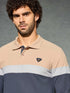 Men Colorblock Slim Fit Polo T-shirt with MATPIQ