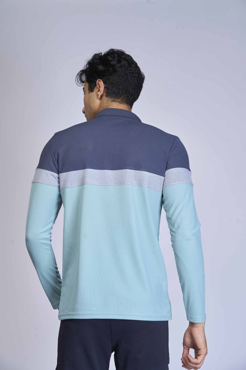 Men Colorblock Slim Fit Polo T-shirt with MATPIQ