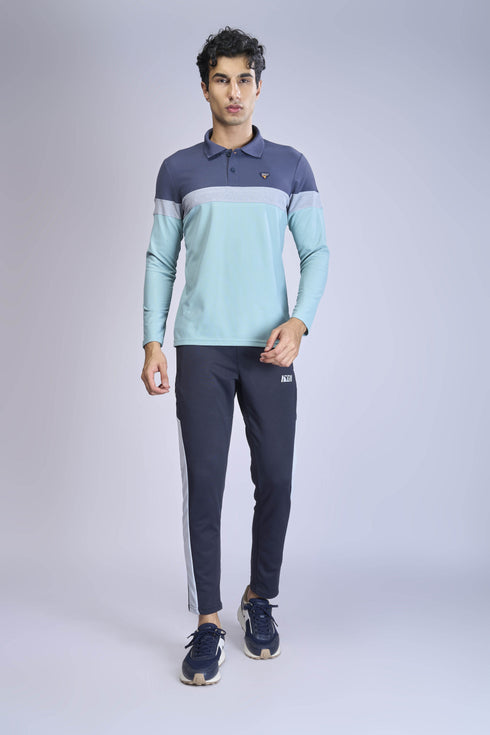 Men Colorblock Slim Fit Polo T-shirt with MATPIQ