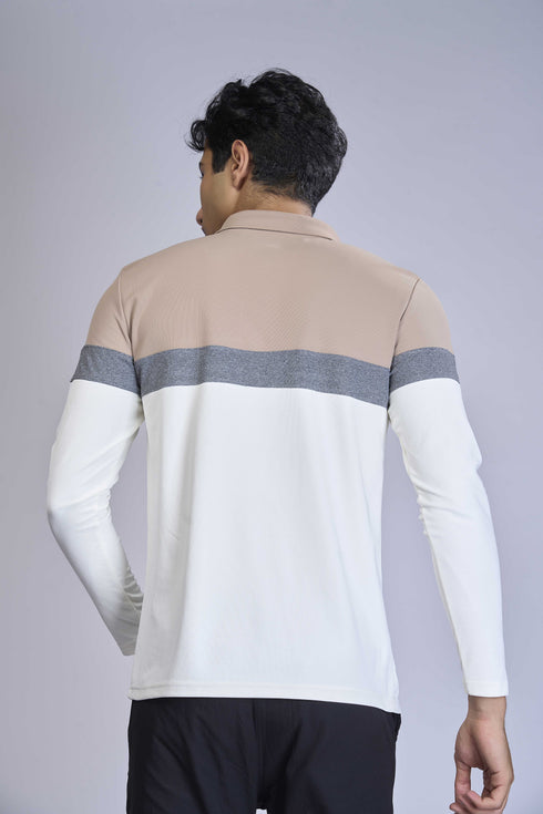 Men Colorblock Slim Fit Polo T-shirt with MATPIQ
