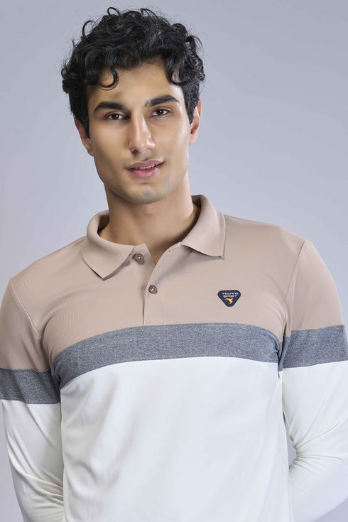 Men Colorblock Slim Fit Polo T-shirt with MATPIQ