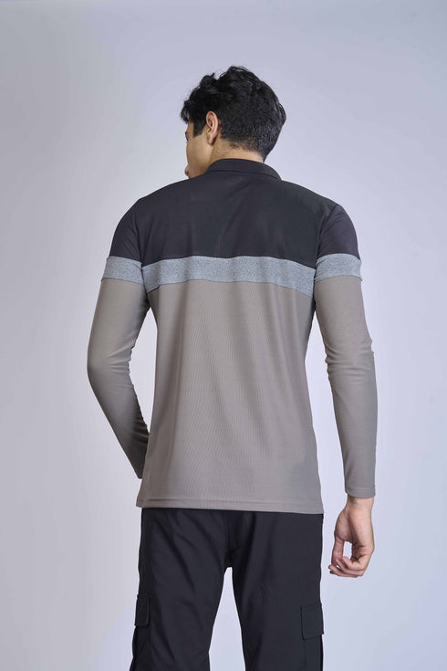 Men Colorblock Slim Fit Polo T-shirt with MATPIQ