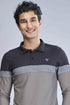 Men Colorblock Slim Fit Polo T-shirt with MATPIQ
