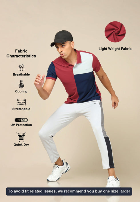 Men Colorblock Slim Fit Polo T-shirt with TECHNO COOL+