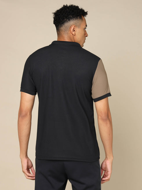 Men Colorblock Slim Fit Polo T-shirt with TECHNO COOL+