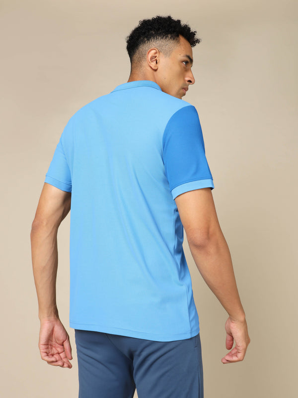 Men Colorblock Slim Fit Polo T-shirt with TECHNO COOL+