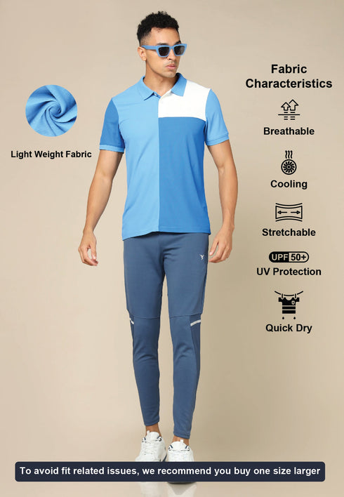 Men Colorblock Slim Fit Polo T-shirt with TECHNO COOL+