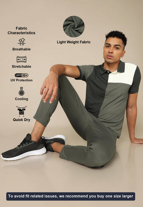 Men Colorblock Slim Fit Polo T-shirt with TECHNO COOL+