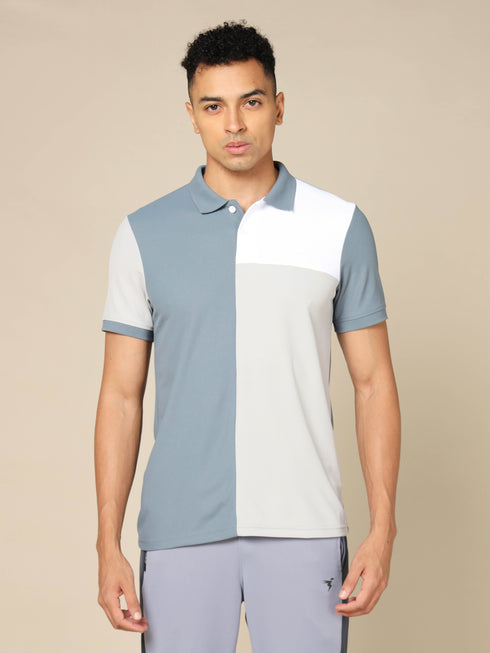 Men Colorblock Slim Fit Polo T-shirt with TECHNO COOL+
