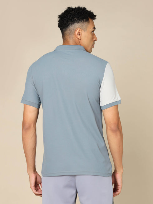 Men Colorblock Slim Fit Polo T-shirt with TECHNO COOL+