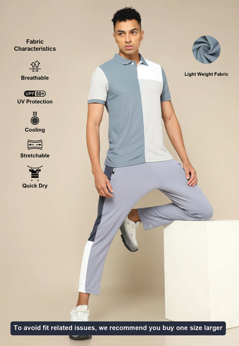 Men Colorblock Slim Fit Polo T-shirt with TECHNO COOL+