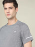 Men Melange Slim Fit Crew Neck T-shirt with MELANGE