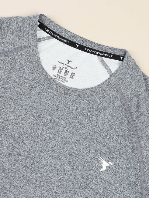 Men Melange Slim Fit Crew Neck T-shirt with MELANGE
