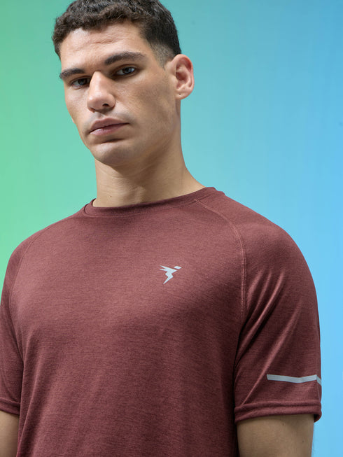Men Melange Slim Fit Crew Neck T-shirt with MELANGE