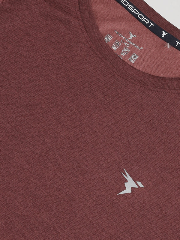 Men Melange Slim Fit Crew Neck T-shirt with MELANGE