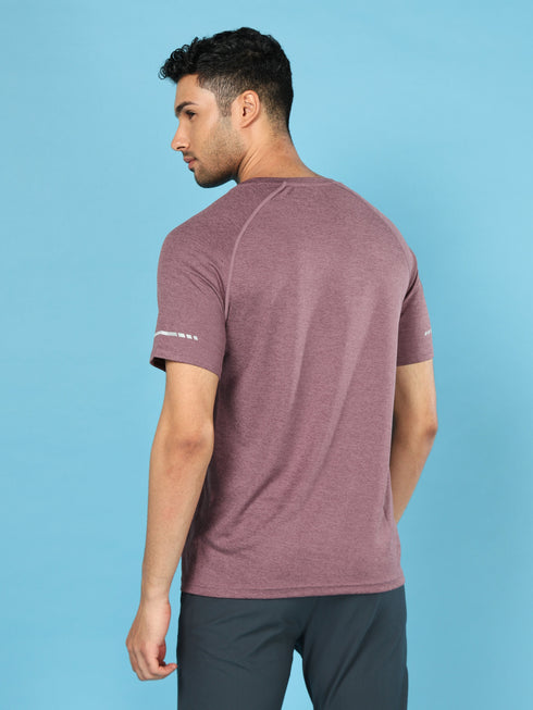 Men Melange Slim Fit Crew Neck T-shirt with MELANGE