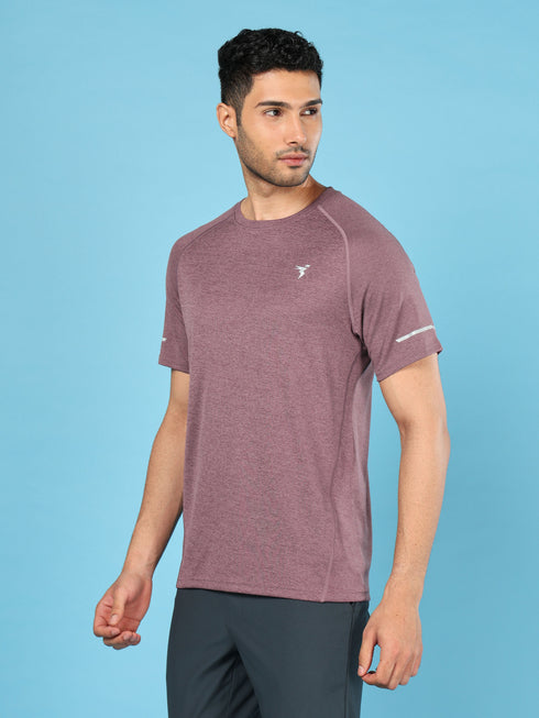 Men Melange Slim Fit Crew Neck T-shirt with MELANGE