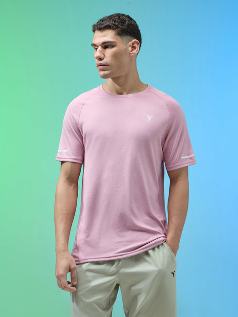 Men Melange Slim Fit Crew Neck T-shirt with MELANGE