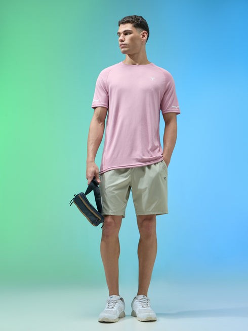 Men Melange Slim Fit Crew Neck T-shirt with MELANGE