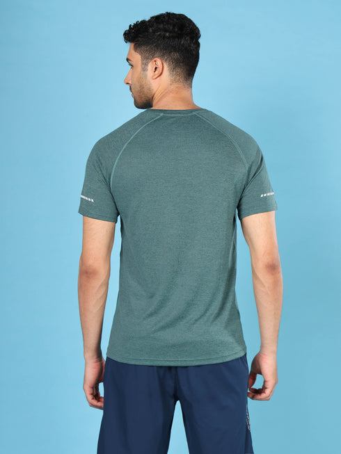 Men Melange Slim Fit Crew Neck T-shirt with MELANGE