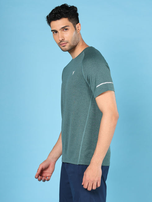 Men Melange Slim Fit Crew Neck T-shirt with MELANGE