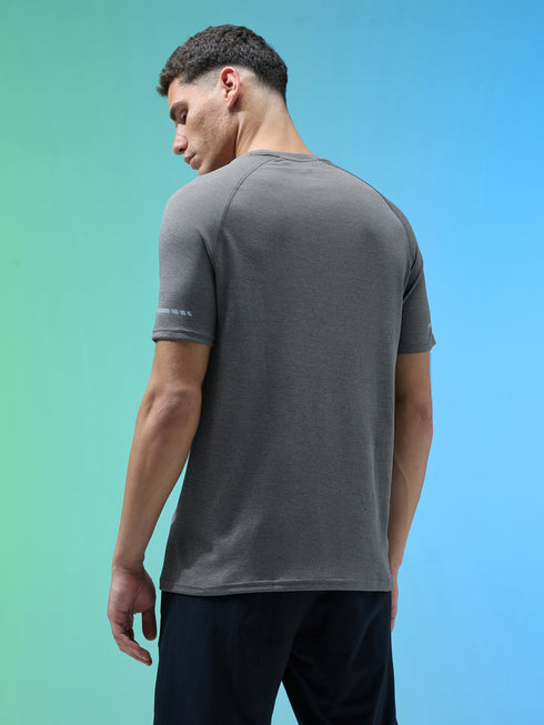 Men Melange Slim Fit Crew Neck T-shirt with MELANGE