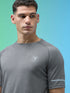 Men Melange Slim Fit Crew Neck T-shirt with MELANGE