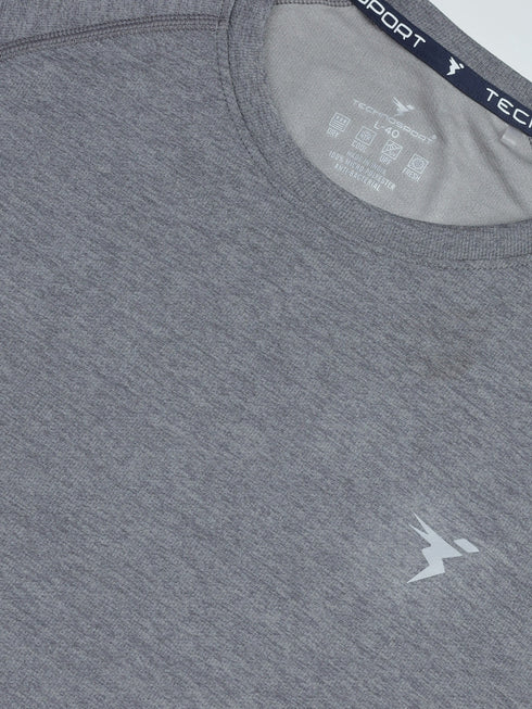 Men Melange Slim Fit Crew Neck T-shirt with MELANGE