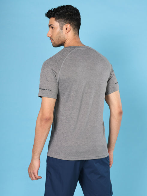 Men Melange Slim Fit Crew Neck T-shirt with MELANGE
