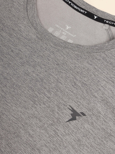 Men Melange Slim Fit Crew Neck T-shirt with MELANGE