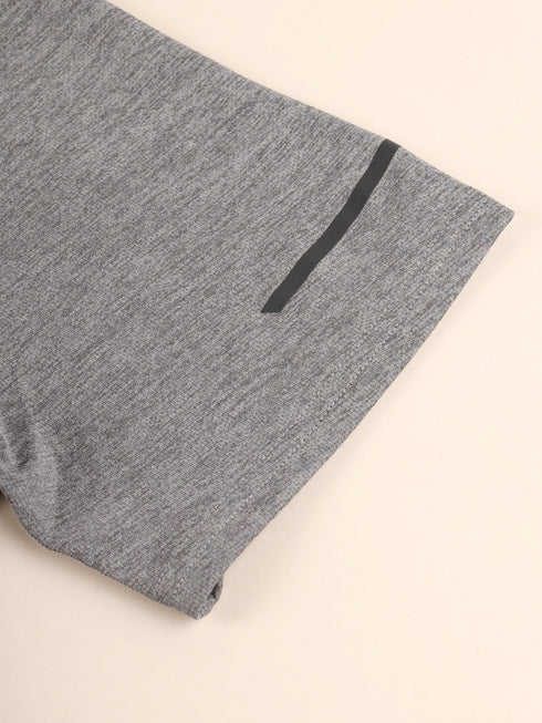 Men Melange Slim Fit Crew Neck T-shirt with MELANGE
