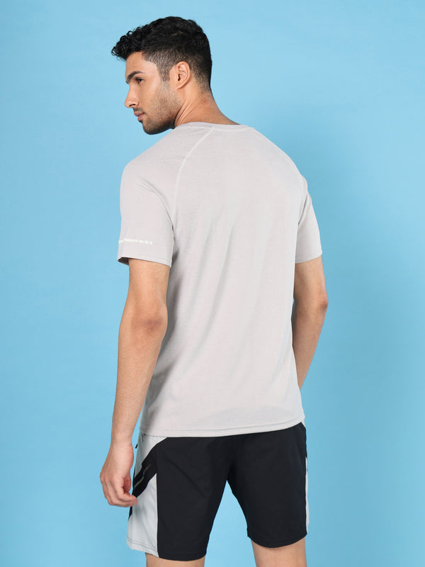 Men Melange Slim Fit Crew Neck T-shirt with MELANGE