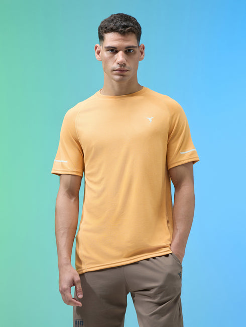 Men Melange Slim Fit Crew Neck T-shirt with MELANGE