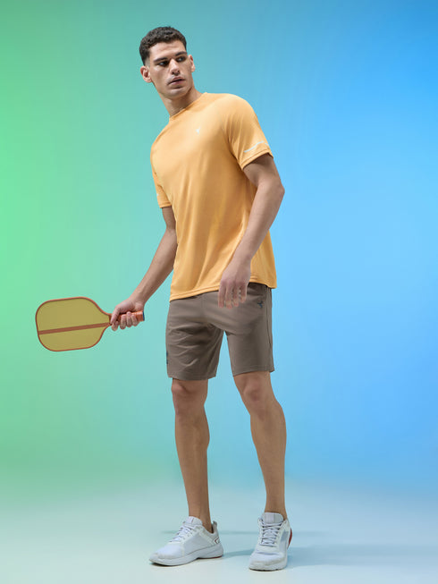 Men Melange Slim Fit Crew Neck T-shirt with MELANGE