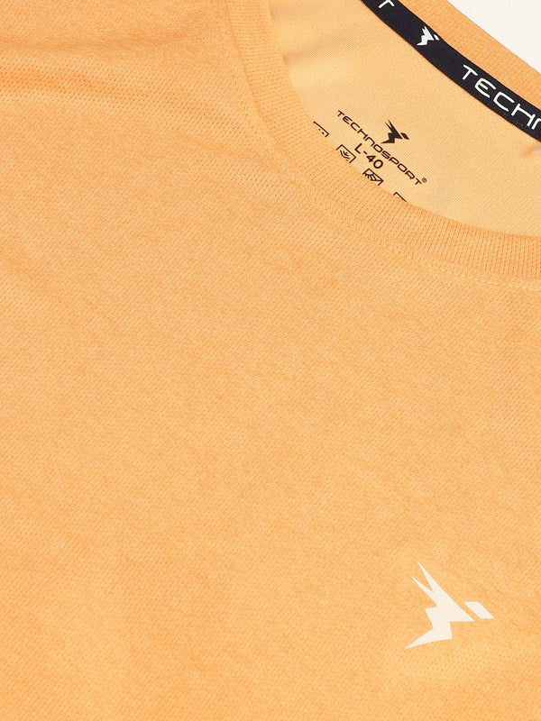 Men Melange Slim Fit Crew Neck T-shirt with MELANGE