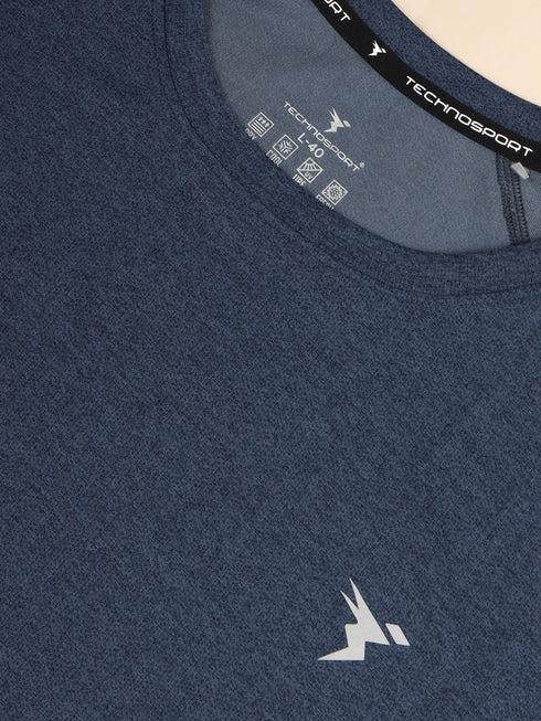 Men Melange Slim Fit Crew Neck T-shirt with MELANGE