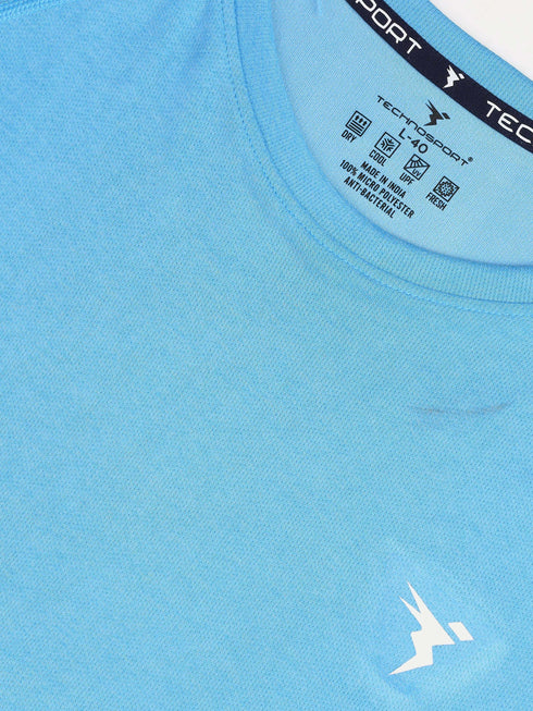 Men Melange Slim Fit Crew Neck T-shirt with MELANGE