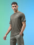 Men Melange Slim Fit Crew Neck T-shirt with MELANGE