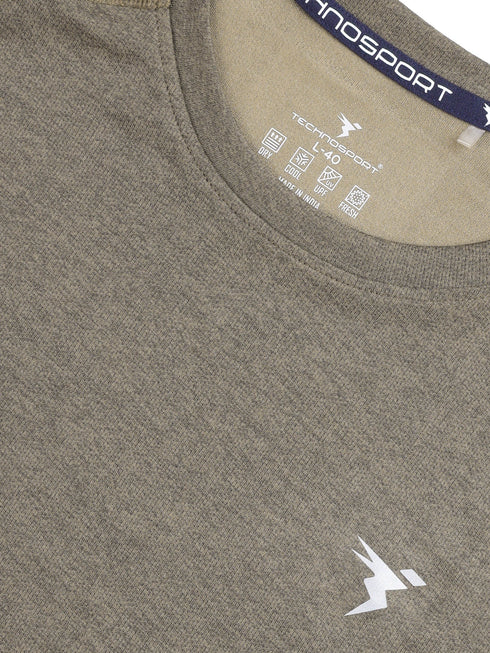 Men Melange Slim Fit Crew Neck T-shirt with MELANGE